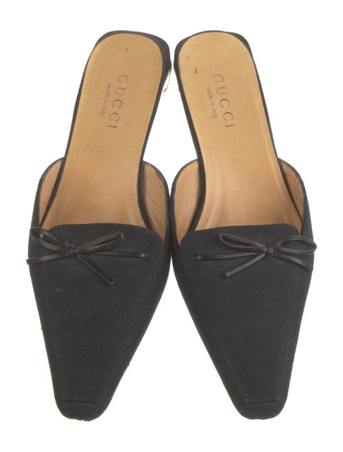Gucci Canvas Bow Accents Mules