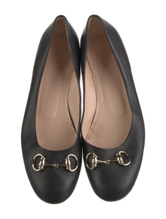 Gucci Horsebit Accent Leather Ballet Flats