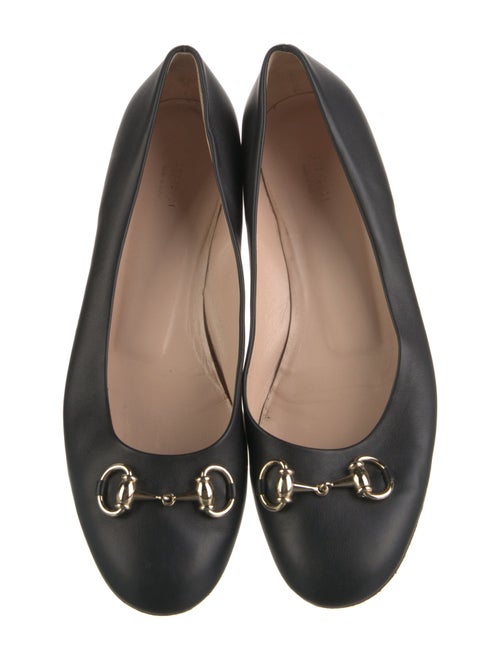 Gucci Horsebit Accent Leather Ballet Flats