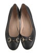 Gucci Horsebit Accent Leather Ballet Flats