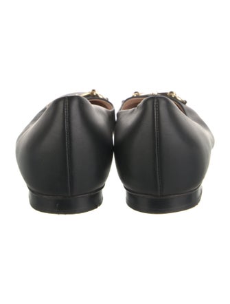 Gucci Horsebit Accent Leather Ballet Flats