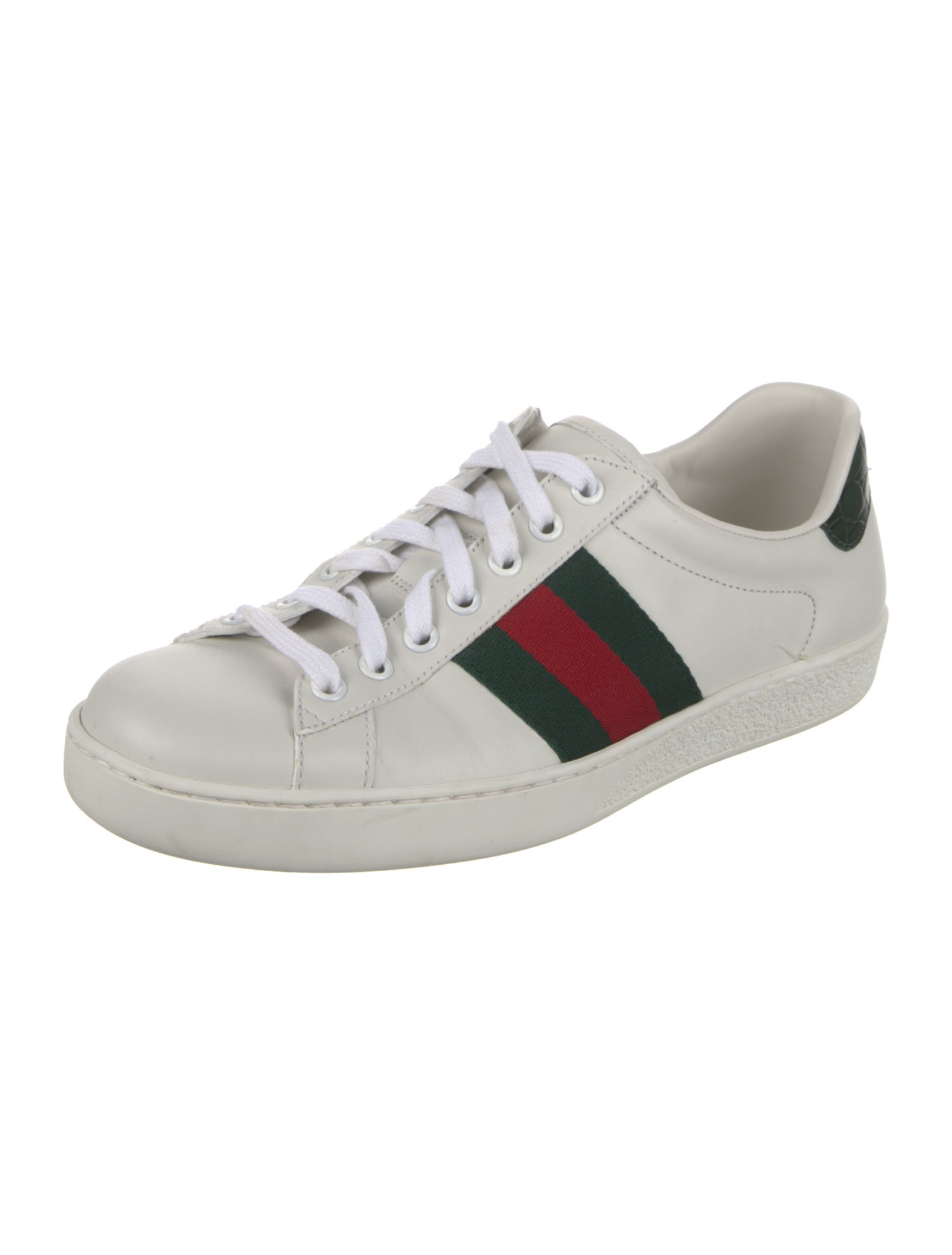 Gucci Web Accent Leather Sneakers