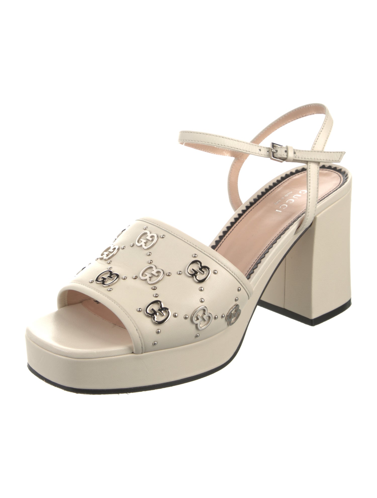 Gucci Interlocking G Logo Leather Sandals