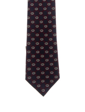 Gucci GG Chain Print Silk Tie