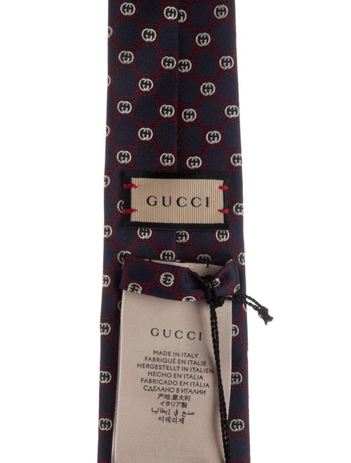 Gucci GG Chain Print Silk Tie