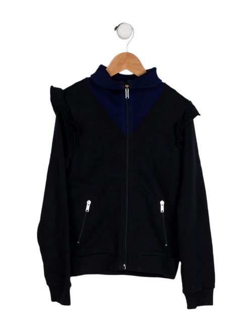 Gucci Girls Web Ruffle Trimmed Jacket