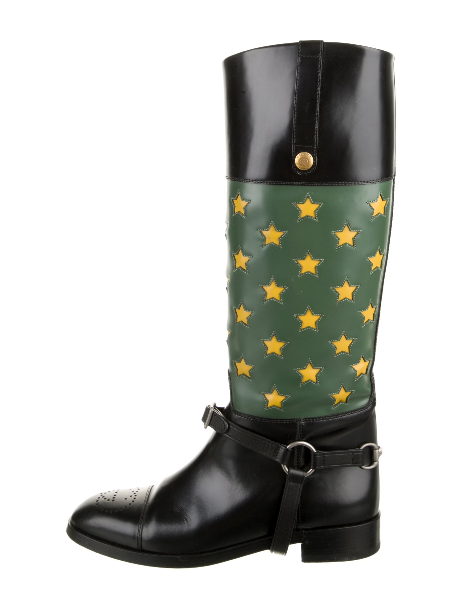 Gucci Horsebit Accent Leather Riding Boots