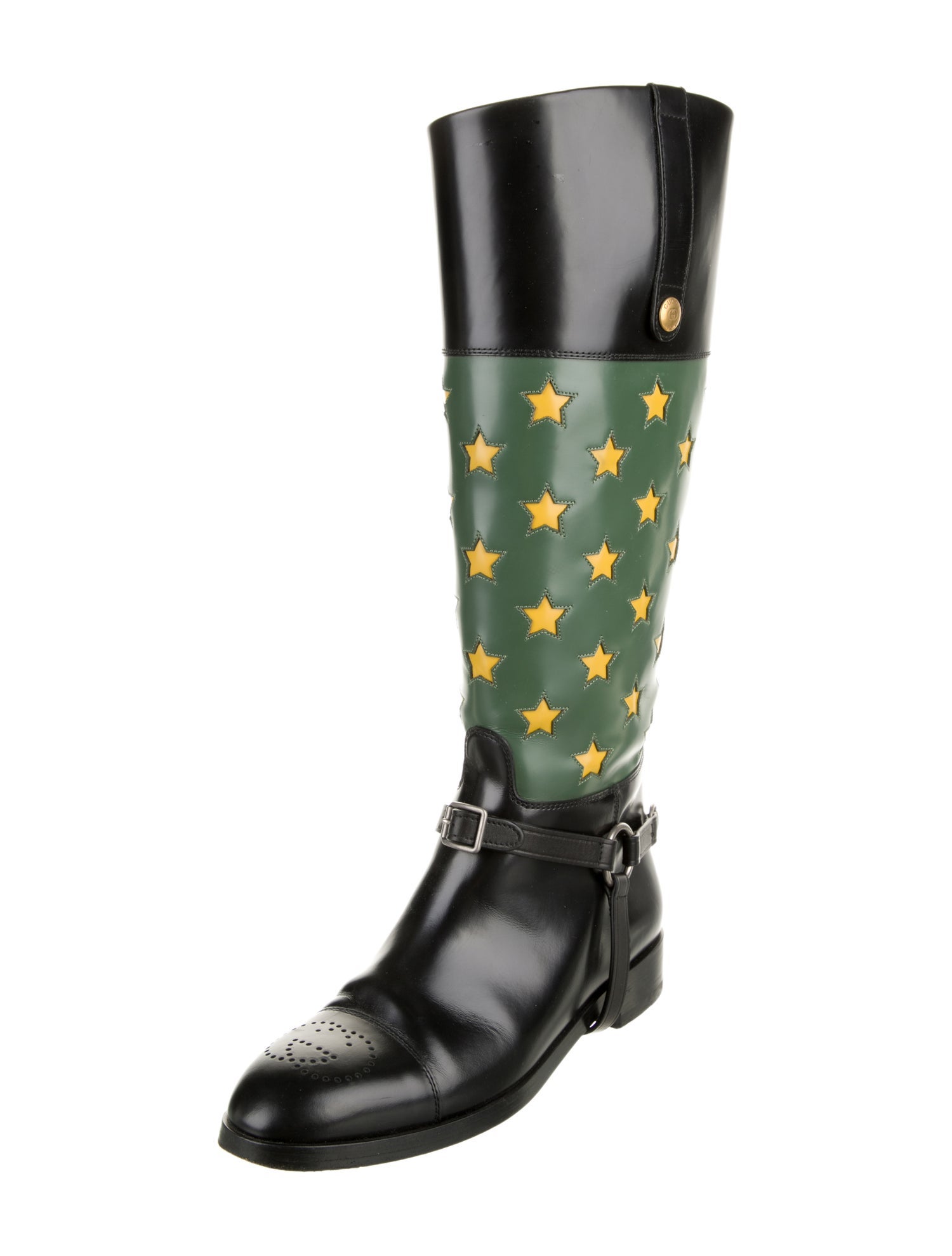 Gucci Horsebit Accent Leather Riding Boots