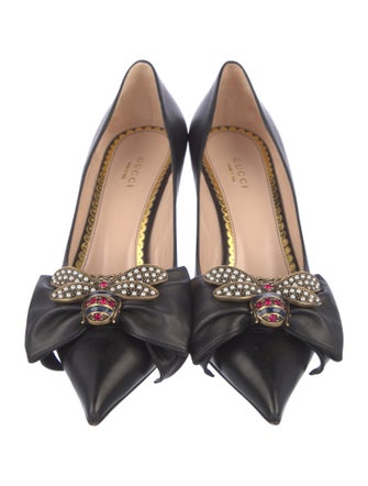 Gucci Queen Margaret Sylvie Web Accent Pumps