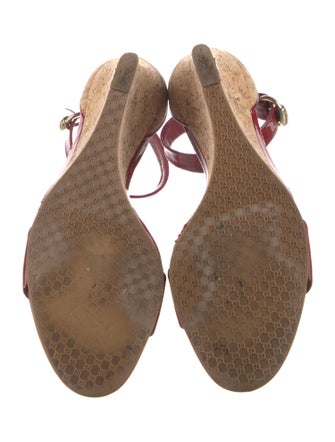 Gucci Hasler Horsebit Accent Patent Leather Sandals