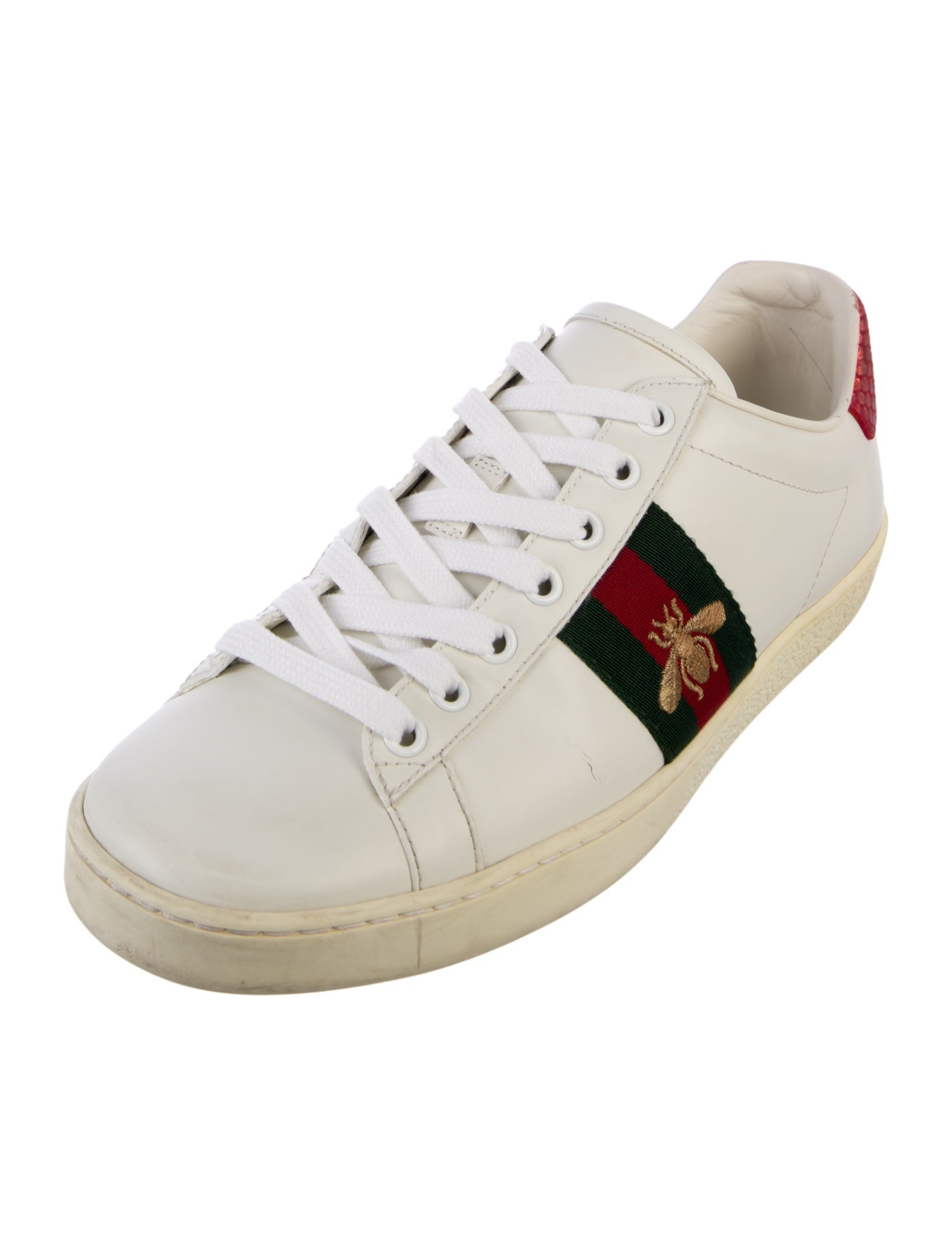 Gucci Web Accent Leather Sneakers