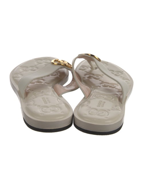 Gucci Interlocking G Logo Leather Flip Flops