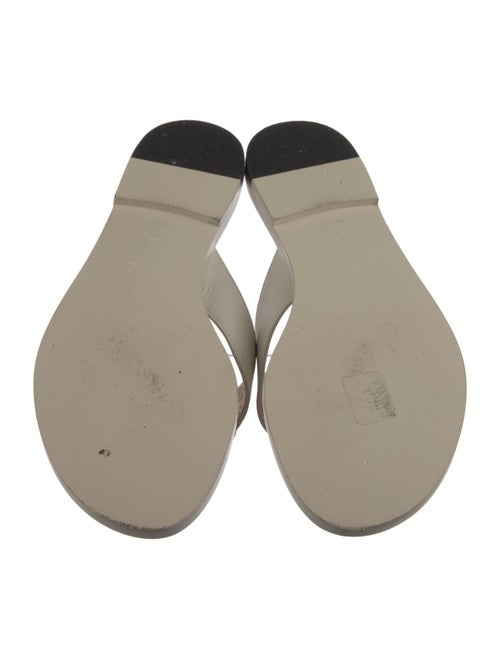 Gucci Interlocking G Logo Leather Flip Flops