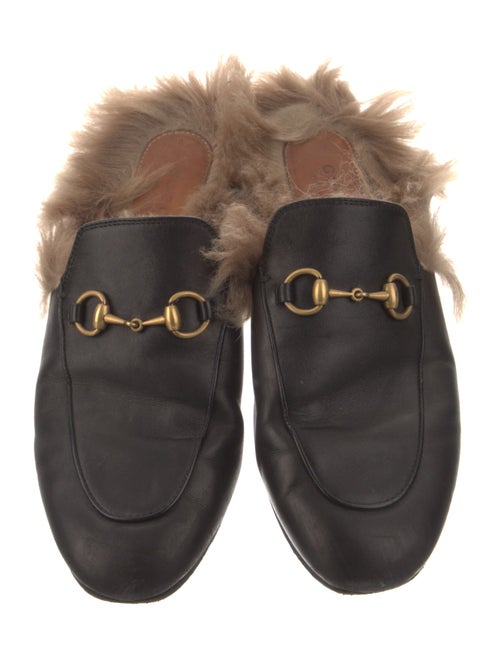 Gucci Leather Chain-Link Accents Mules