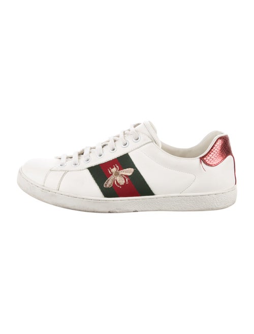 Gucci Web Accent Leather Sneakers