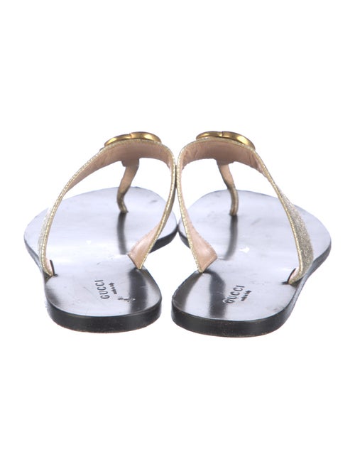 Gucci Double G Logo Leather Slides