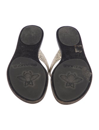 Gucci Double G Logo Leather Slides