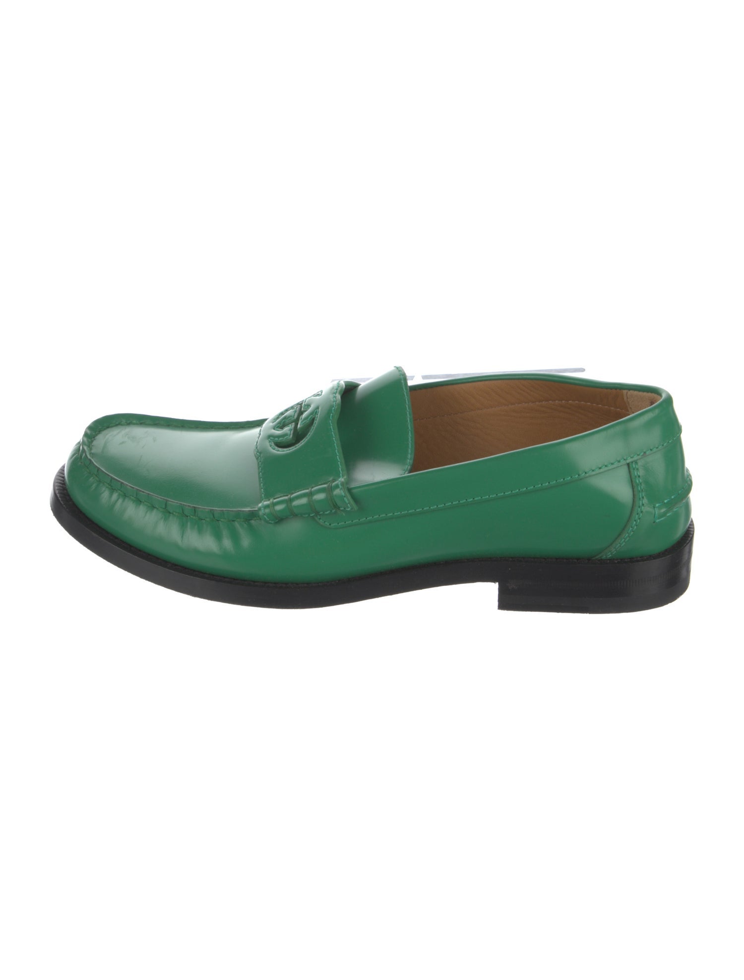 Gucci Interlocking G Logo Leather Loafers