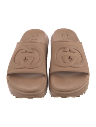 Gucci Interlocking G Logo Rubber Slides