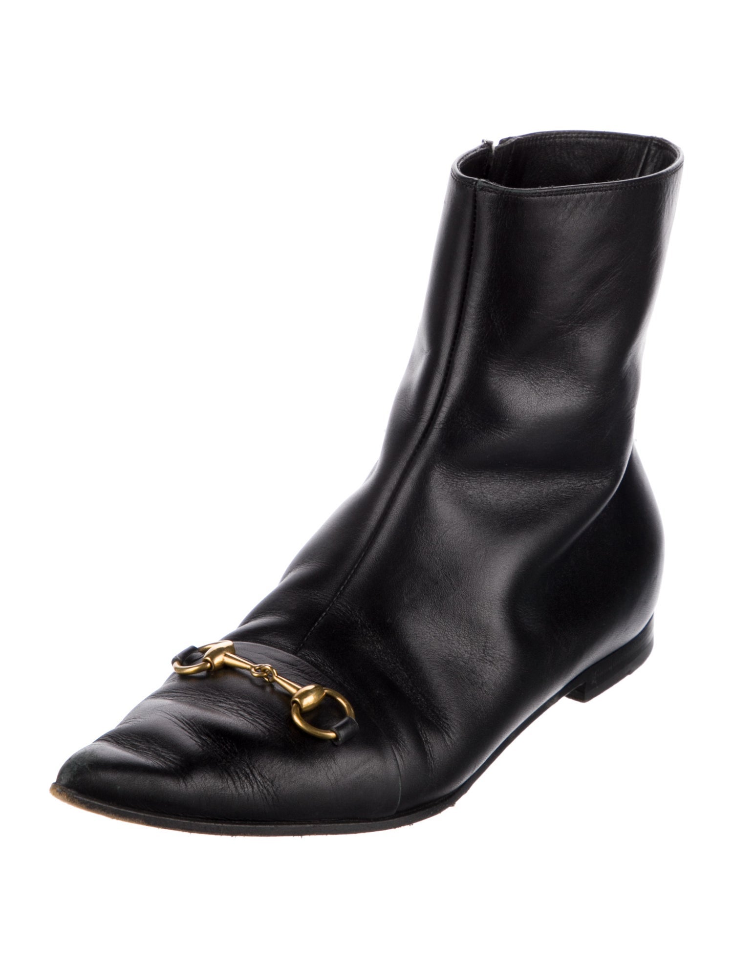 Gucci Double G Logo Leather Boots