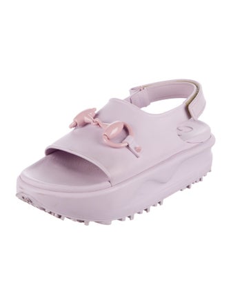 Gucci Horsebit Accent Rubber Slingback Sandals