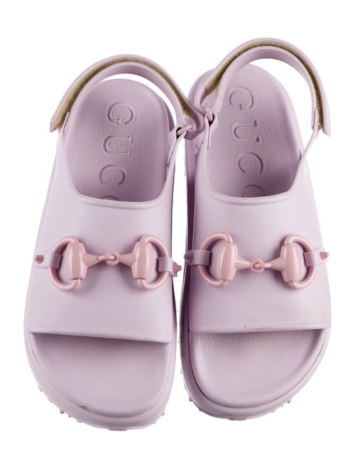 Gucci Horsebit Accent Rubber Slingback Sandals