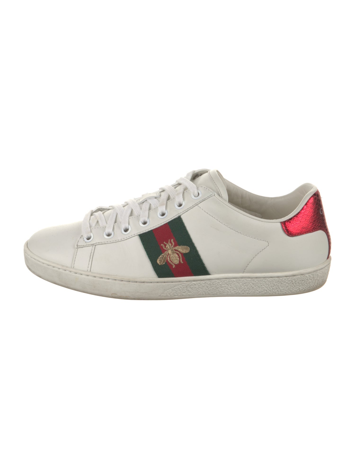 Gucci Web Accent Leather Sneakers