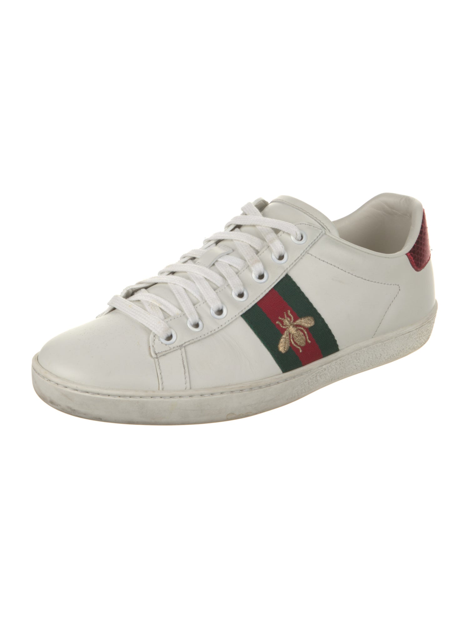 Gucci Web Accent Leather Sneakers