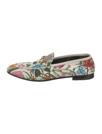 Gucci Flora Print Canvas Loafers