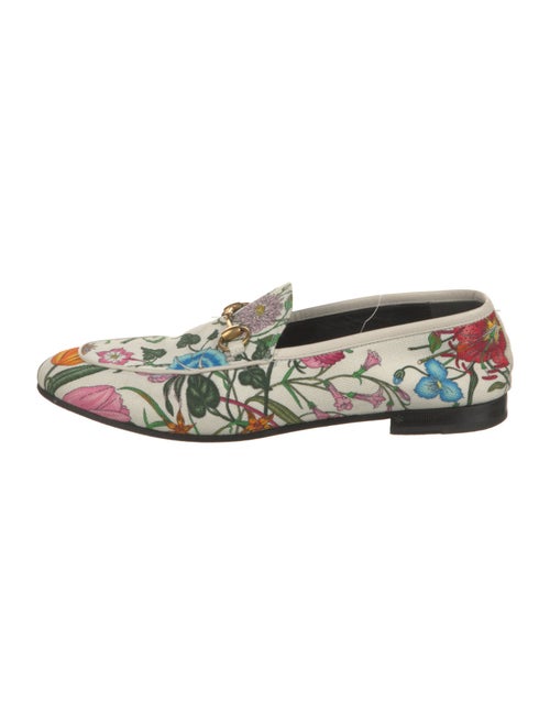 Gucci Flora Print Canvas Loafers