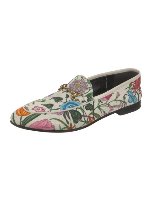Gucci Flora Print Canvas Loafers