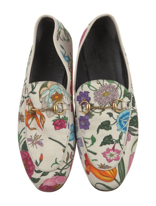 Gucci Flora Print Canvas Loafers