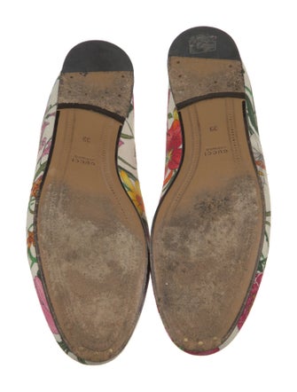 Gucci Flora Print Canvas Loafers