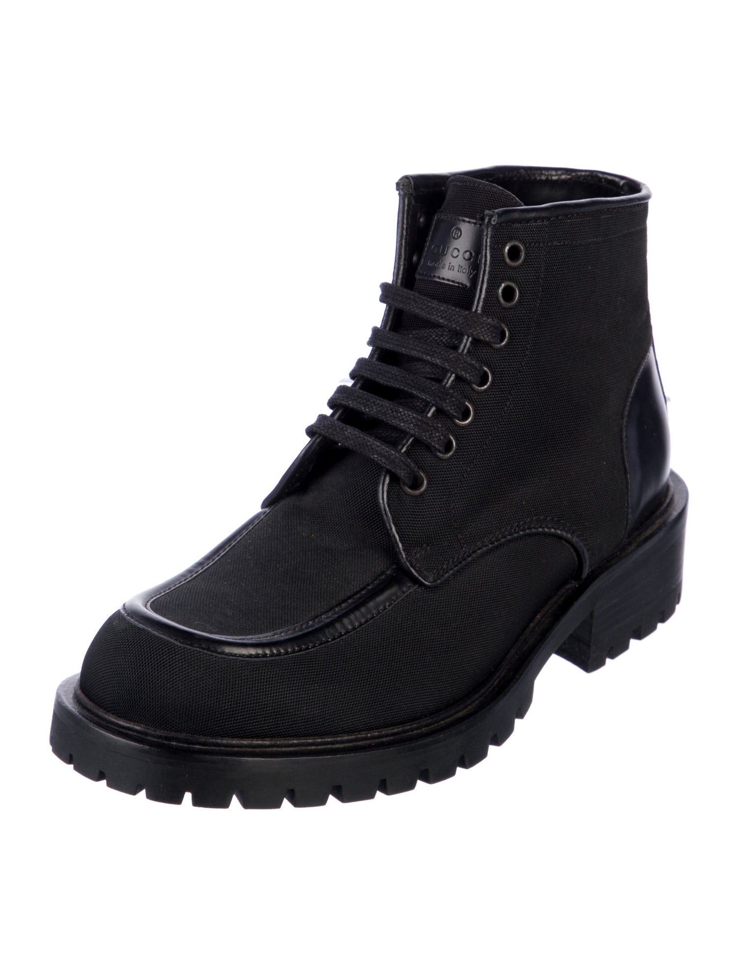 Gucci Vintage Canvas Combat Boots