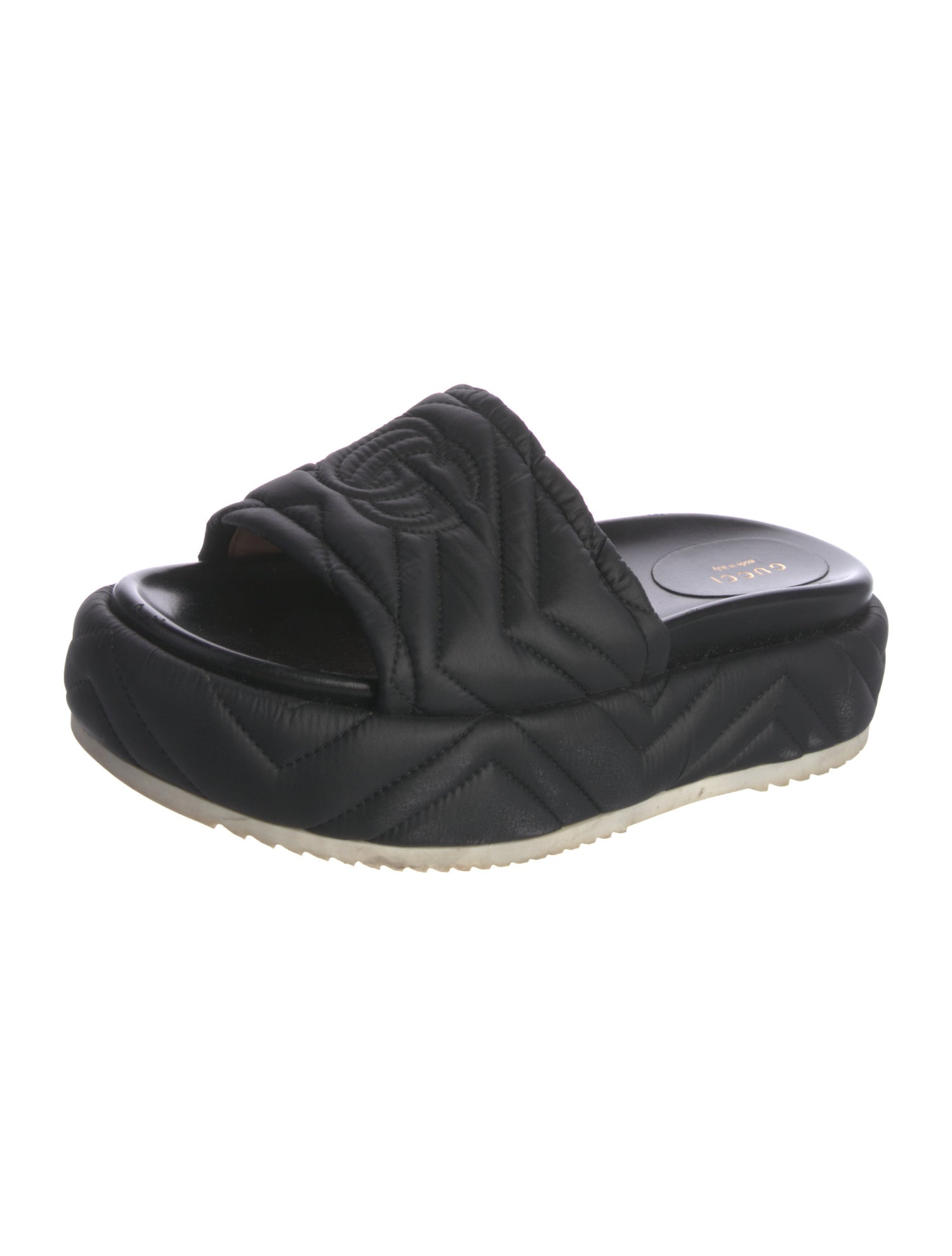 Gucci Double G Logo Nylon Slides