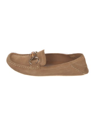 Gucci Bamboo Accent Suede Moccasins