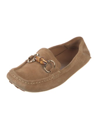 Gucci Bamboo Accent Suede Moccasins