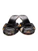 Gucci Flora Print Leather Slides