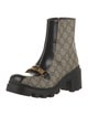 Gucci GG Supreme Leather Trim Embellishment Rain Boots