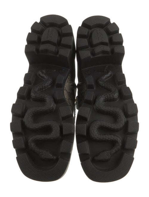 Gucci GG Supreme Leather Trim Embellishment Rain Boots