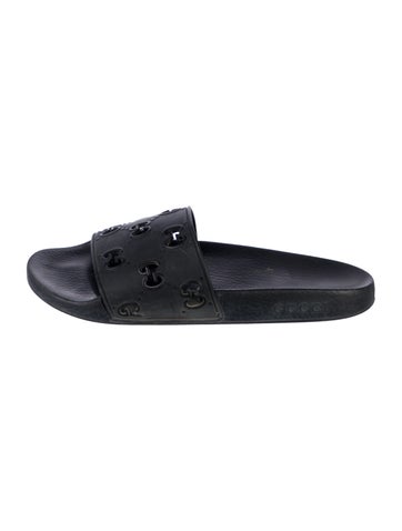 Gucci Sandals GG Logo Rubber Slides IT 40 | 10