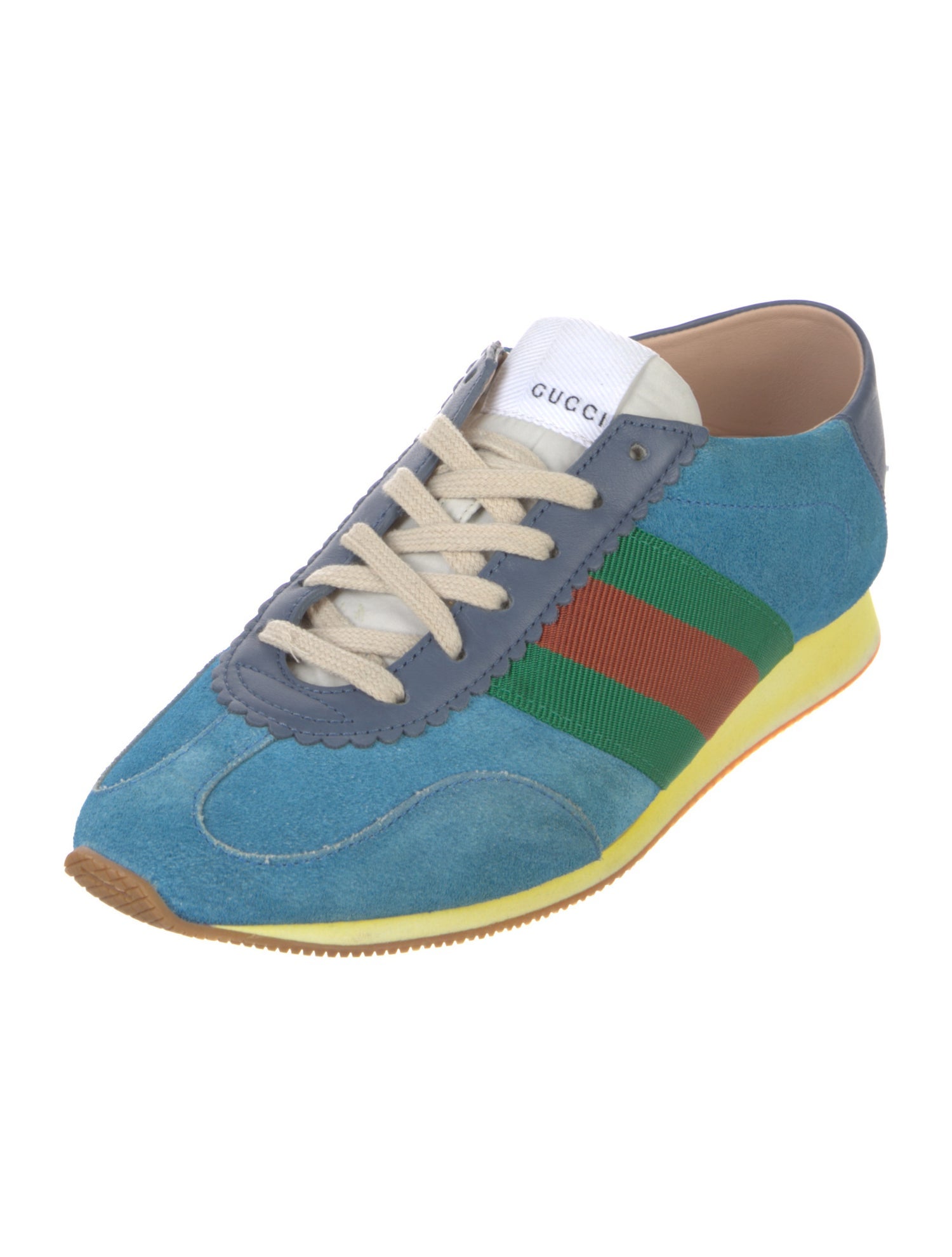 Gucci Web Accent Suede Sneakers