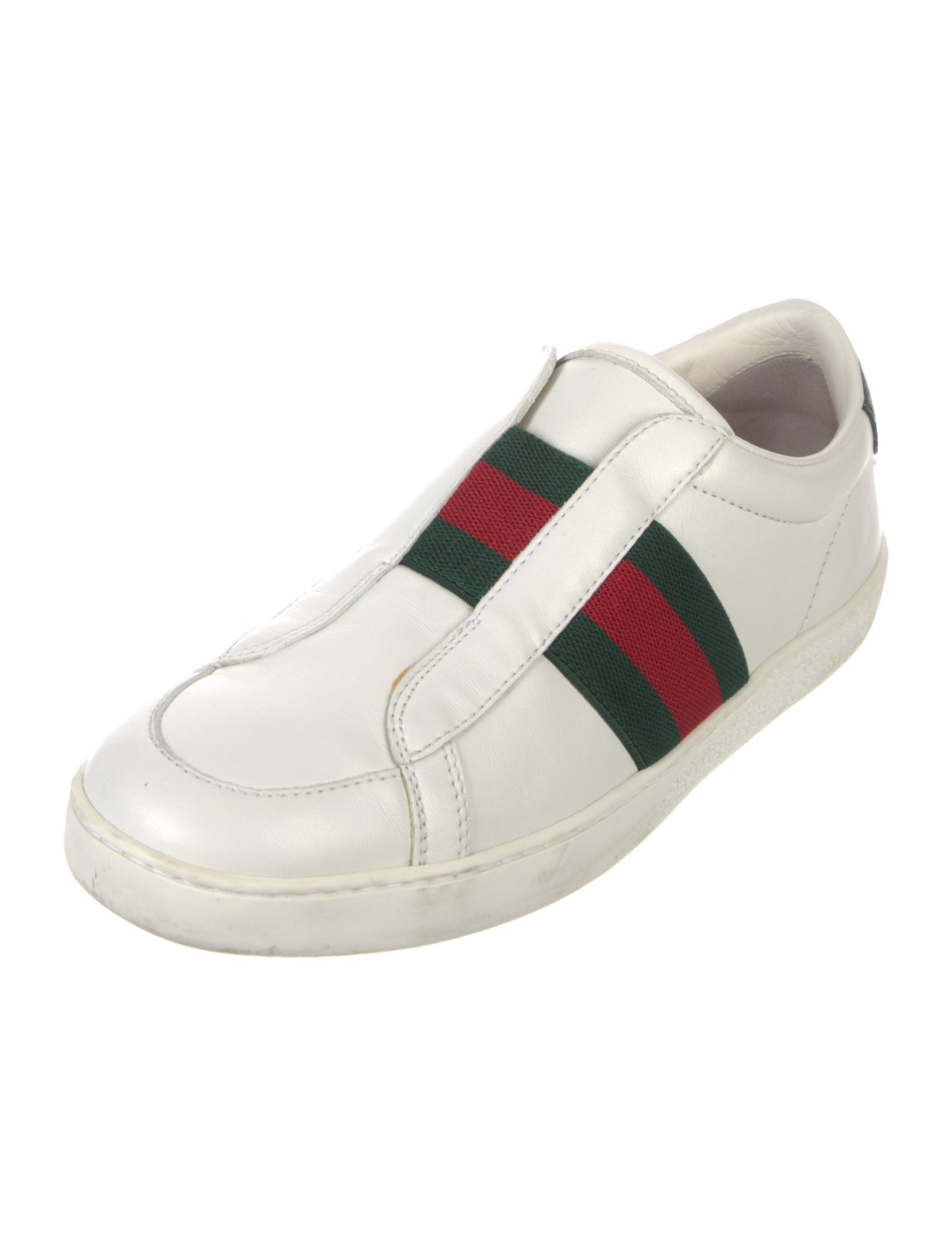 Gucci Web Accent Leather Sneakers