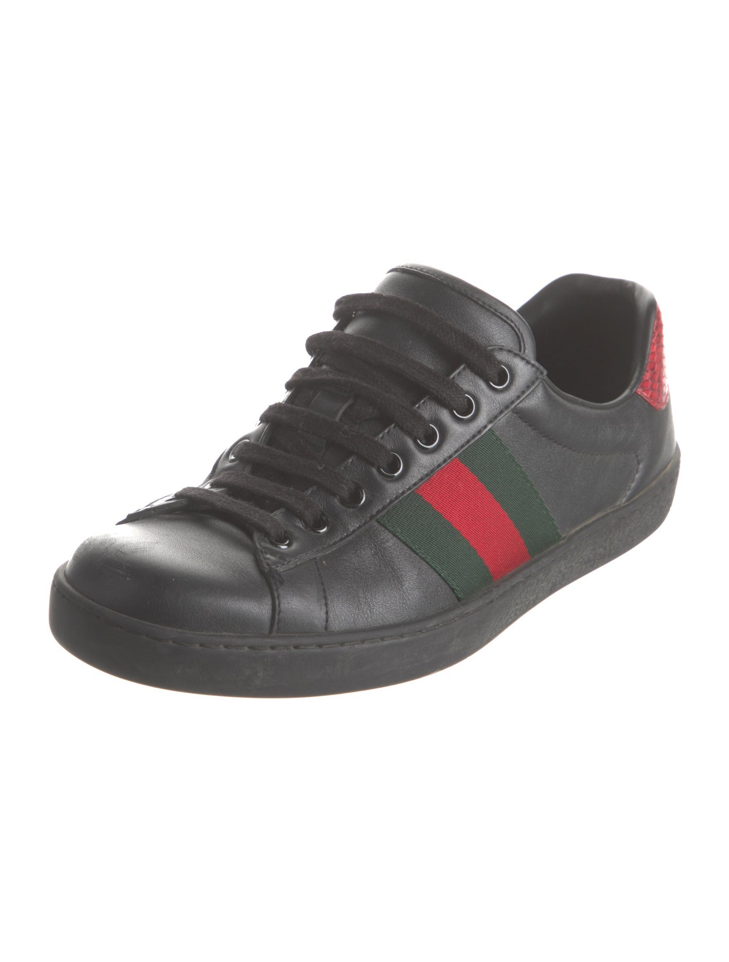 Gucci Web Accent Leather Sneakers