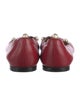 Gucci Faux Pearl Accents Leather Ballet Flats