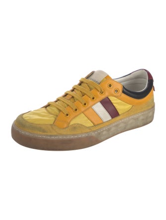 Gucci Suede Colorblock Pattern Sneakers