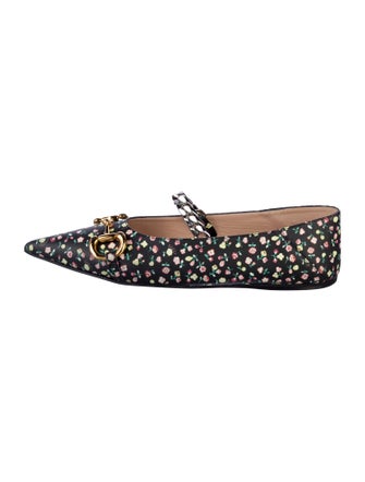 Gucci Horsebit Accent Leather Mary Jane Flats