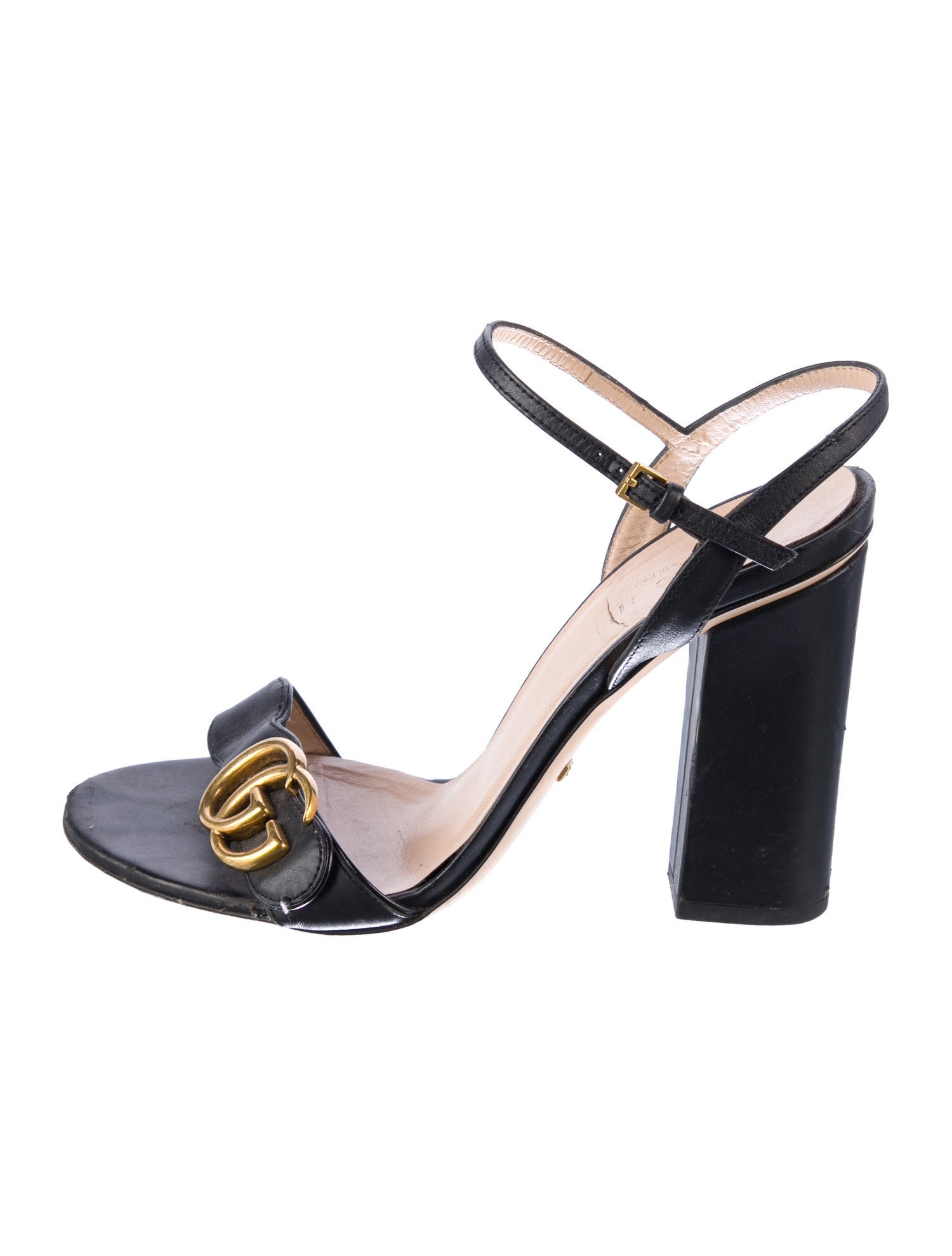 Gucci Running GG Logo Leather Sandals