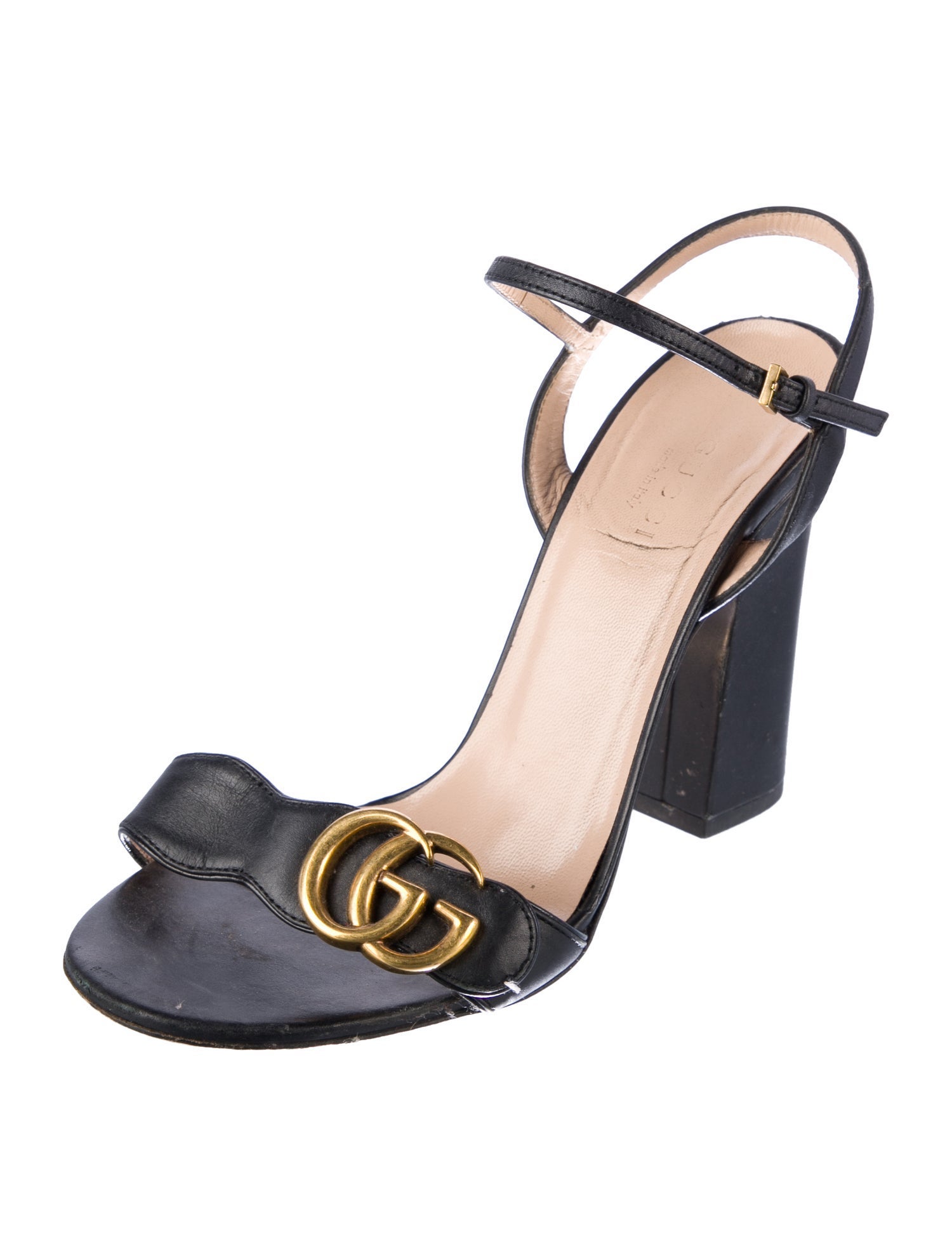 Gucci Running GG Logo Leather Sandals