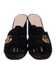 Gucci Double G Logo Suede Slides